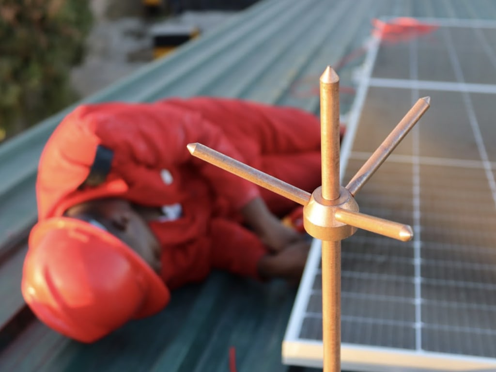 A technician installing a cutting-edge solar panel