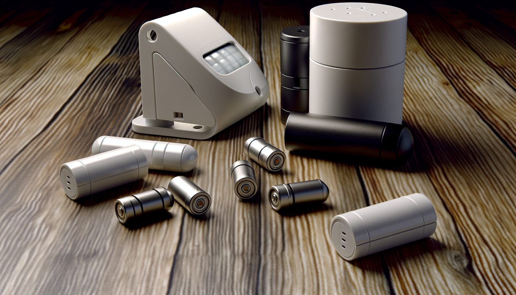 Photo of various types of sensors used in an effective intruder alarms system