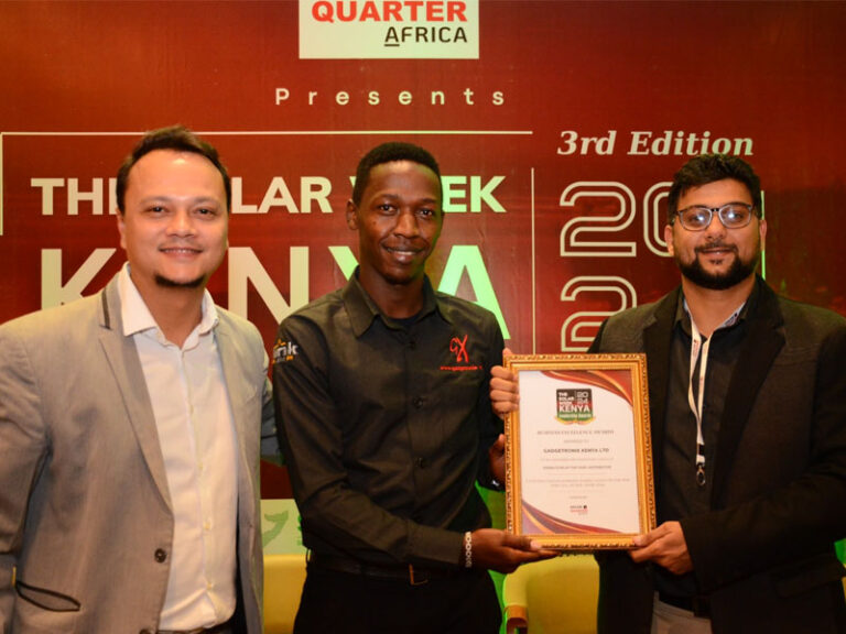 GadgetroniX Kenya Awarded Rising Star of the Year at Solar Week Kenya Leadership Awards 2024.